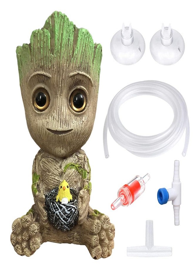 SLOCME Aquarium Groot Air Bubbler Stone Decorations - with Standard Tubing and Fish Tank Air Stone Set - Image 1